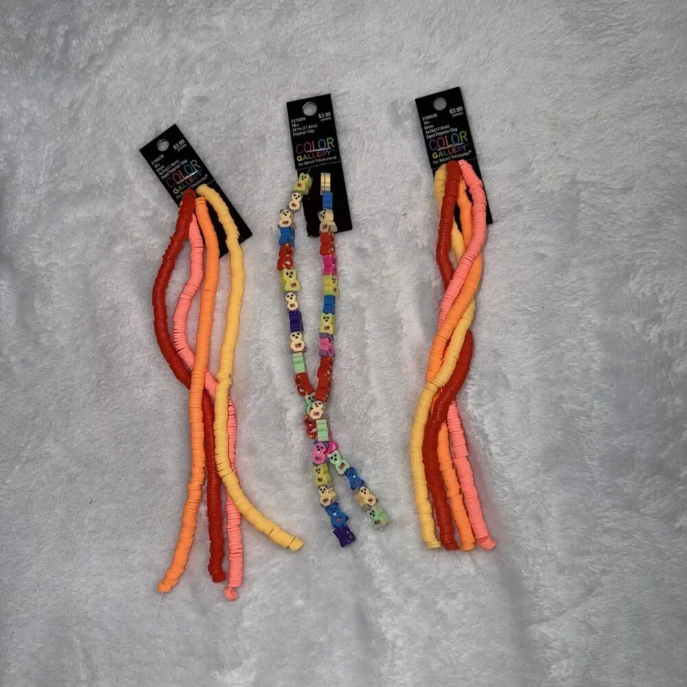 Vinyl Disc Beads 10 full strands of 200+ beads per strand New By Color Gallery